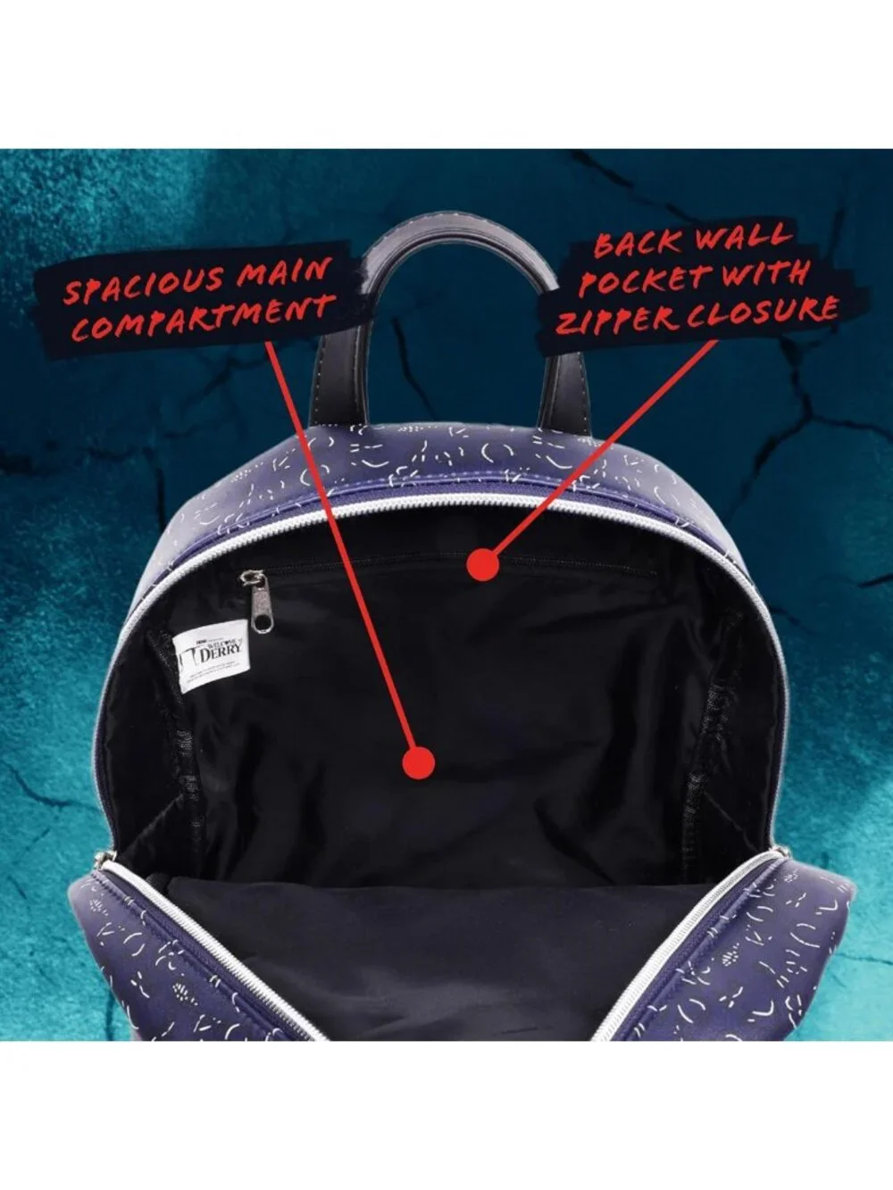 Mini Black Pennywise Backpack - 11 Inch, Perfect for Halloween & Everyday Use